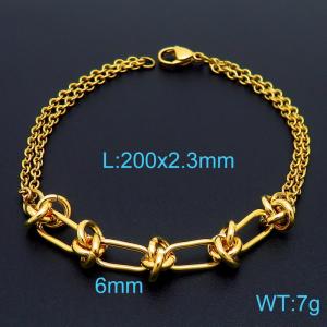 Stainless Steel Gold-plating Bracelet - KB160762-Z