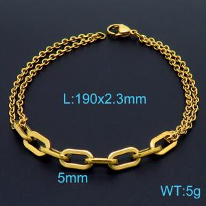 Stainless Steel Gold-plating Bracelet - KB160765-Z