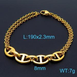 Stainless Steel Gold-plating Bracelet - KB160767-Z