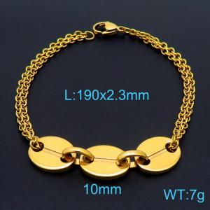 Stainless Steel Gold-plating Bracelet - KB160771-Z