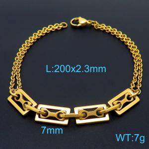 Stainless Steel Gold-plating Bracelet - KB160775-Z