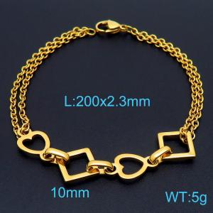 Stainless Steel Gold-plating Bracelet - KB160777-Z