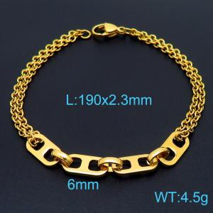 Stainless Steel Gold-plating Bracelet - KB160779-Z