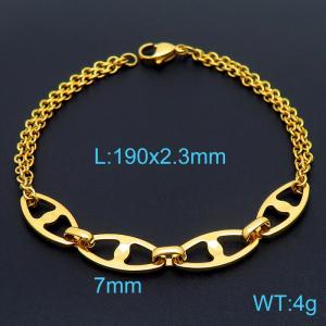 Stainless Steel Gold-plating Bracelet - KB160783-Z