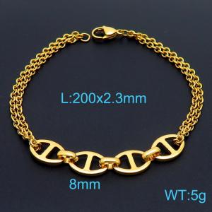 Stainless Steel Gold-plating Bracelet - KB160785-Z