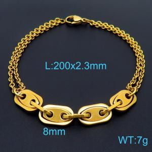 Stainless Steel Gold-plating Bracelet - KB160787-Z