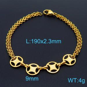 Stainless Steel Gold-plating Bracelet - KB160789-Z