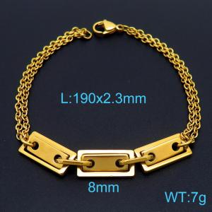 Stainless Steel Gold-plating Bracelet - KB160791-Z