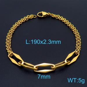 Stainless Steel Gold-plating Bracelet - KB160793-Z