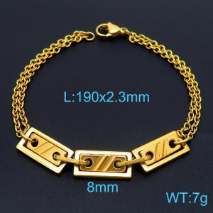 Stainless Steel Gold-plating Bracelet - KB160795-Z