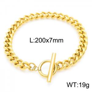 Stainless Steel Gold-plating Bracelet - KB161182-Z