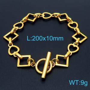 Stainless Steel Gold-plating Bracelet - KB161186-Z