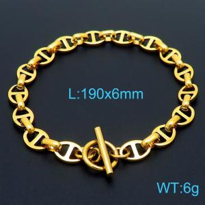 Stainless Steel Gold-plating Bracelet - KB161188-Z