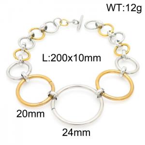 Stainless Steel Gold-plating Bracelet - KB161195-Z