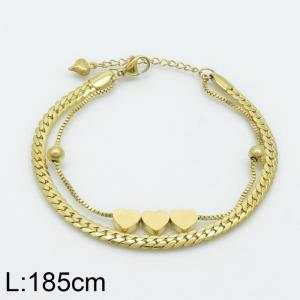 Stainless Steel Gold-plating Bracelet - KB161507-KL