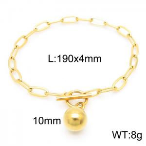 Hand make women's stainless steel thick link chain classic ball bracelet - KB161784-Z