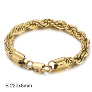 Stainless Steel Gold-plating Bracelet - KB161833-Z