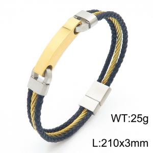 Stainless Steel Leather Bracelet - KB161906-KLHQ