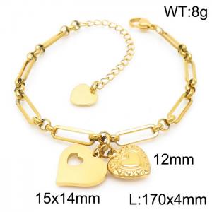 Stainless Steel Gold-plating Bracelet - KB161944-Z