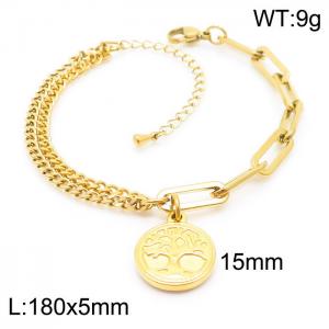 Stainless Steel Gold-plating Bracelet - KB162531-Z