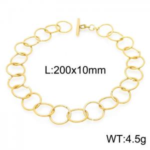 10mm Stainless Steel O-shaped Chain Women's OT Buckle Bracelet - KB162774-ZC