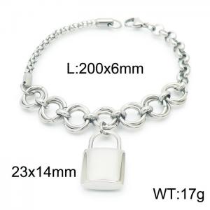 Stainless steel lock fashion couple bracelet - KB162776-Z