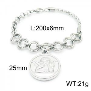 Spliced O-shaped angel stainless steel women's bracelet - KB162777-Z