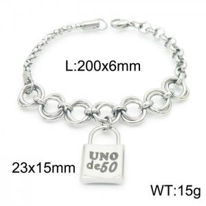 Stainless steel lock fashion couple bracelet - KB162778-Z