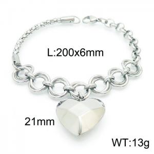 Spliced O-shaped Heart shaped Stainless Steel Women's Bracelet - KB162779-Z