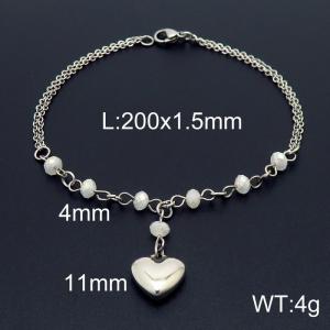 Spliced O-shaped Heart shaped Stainless Steel Women's Bracelet - KB162780-Z