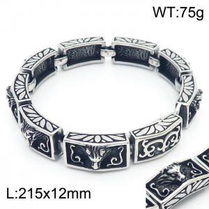 Men's strong stainless steel Wolf head bracelet with vintage pattern - KB162807-KJX