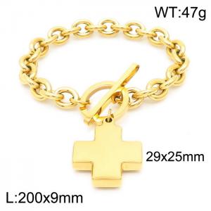 Stainless Steel Gold-plating Bracelet - KB163250-Z