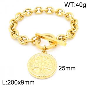 Stainless Steel Gold-plating Bracelet - KB163264-Z