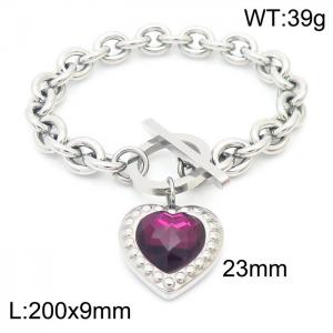 Stainless Steel Stone Bracelet - KB163277-Z-