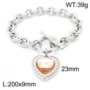 Stainless Steel Stone Bracelet - KB163282-Z