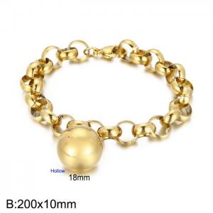 Exaggerated stainless steel pearl chain ball bracelet - KB163410-Z