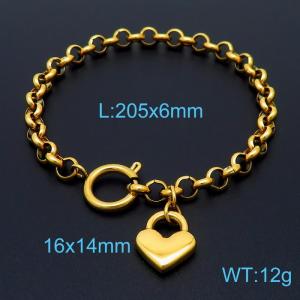 Stainless Steel Gold-plating Bracelet - KB163475-Z