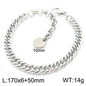 6mm Tight to Cuba Chain Bracelet Women 304 Stainless Steel With 5cm Extension Chain Bracelet Silver Colors - KB163922-Z