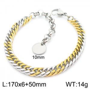 6mm Tight to Cuba Chain Bracelet Women 304 Stainless Steel With 5cm Extension Chain Bracelet Mixed Colors - KB163923-Z