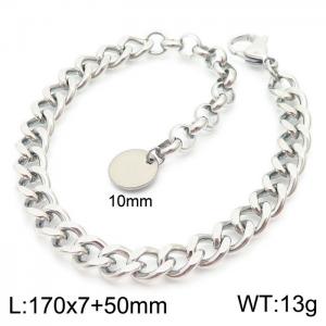 7mm Cuba Chain Bracelet Women 304 Stainless Steel With 5cm Extension Chain Bracelet Silver Colors - KB163924-Z