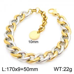 9mm Figaro Chain Bracelet Women 304 Stainless Steel With 5cm Extension Chain Bracelet Mixed Colors - KB163925-Z