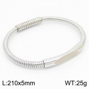 Threaded snake chain stainless steel bracelet bent brand bracelet can be engraved - KB164004-KLHQ