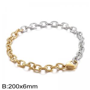 Stainless steel color blocking 0-shaped chain bracelet - KB164014-Z