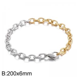 Stainless steel color blocking 0-shaped chain bracelet - KB164015-Z