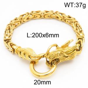 European and American men's fashion vintage stainless steel imperial chain faucet bracelet - KB164520-Z