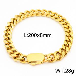 Stylish simple stainless steel Cuban chain men's bracelet - KB164544-Z