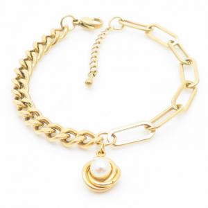 Stainless Steel Gold-plating Bracelet - KB164638-HR