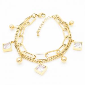 Stainless Steel Gold-plating Bracelet - KB164681-HR