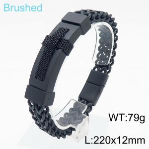 Stainless steel fashional strong cross dragonbone black bracelet - KB165631-KFC
