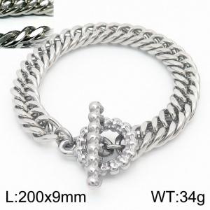 Fashion men's stainless steel Riding crop chain personality skull bracelet - KB165891-ZZ